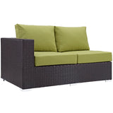 Modway Furniture Convene Outdoor Patio Left Arm Loveseat 0423 Espresso Peridot EEI-1842-EXP-PER