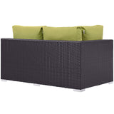 Modway Furniture Convene Outdoor Patio Left Arm Loveseat 0423 Espresso Peridot EEI-1842-EXP-PER