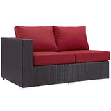 Modway Furniture Convene Outdoor Patio Left Arm Loveseat 0423 Espresso Red EEI-1842-EXP-RED