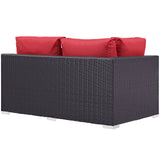 Modway Furniture Convene Outdoor Patio Left Arm Loveseat 0423 Espresso Red EEI-1842-EXP-RED