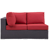 Modway Furniture Convene Outdoor Patio Left Arm Loveseat 0423 Espresso Red EEI-1842-EXP-RED