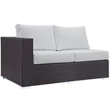 Modway Furniture Convene Outdoor Patio Left Arm Loveseat 0423 Espresso White EEI-1842-EXP-WHI