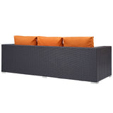 Convene Outdoor Patio Sofa Espresso Orange EEI-1844-EXP-ORA