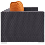 Convene Outdoor Patio Sofa Espresso Orange EEI-1844-EXP-ORA