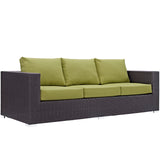 Convene Outdoor Patio Sofa Espresso Peridot EEI-1844-EXP-PER