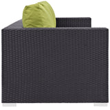 Convene Outdoor Patio Sofa Espresso Peridot EEI-1844-EXP-PER