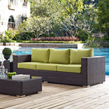 Convene Outdoor Patio Sofa Espresso Peridot EEI-1844-EXP-PER