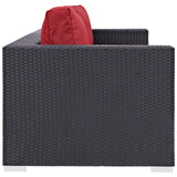 Convene Outdoor Patio Sofa Espresso Red EEI-1844-EXP-RED