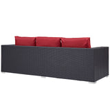 Convene Outdoor Patio Sofa Espresso Red EEI-1844-EXP-RED