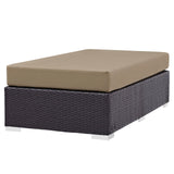 Convene Outdoor Patio Fabric Rectangle Ottoman Espresso Mocha EEI-1847-EXP-MOC