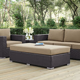 Convene Outdoor Patio Fabric Rectangle Ottoman Espresso Mocha EEI-1847-EXP-MOC