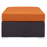 Convene Outdoor Patio Fabric Rectangle Ottoman Espresso Orange EEI-1847-EXP-ORA