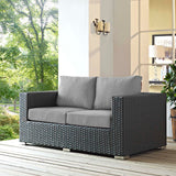 Sojourn Outdoor Patio Sunbrella® Loveseat Canvas Gray EEI-1851-CHC-GRY