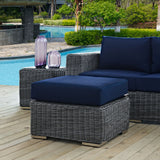 Summon Outdoor Patio Sunbrella® Ottoman Canvas Navy EEI-1869-GRY-NAV