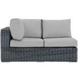 Modway Furniture Summon Outdoor Patio Sunbrella® Left Arm Loveseat 0423 Canvas Gray EEI-1872-GRY-GRY