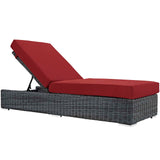 Summon Outdoor Patio Sunbrella® Chaise Lounge Canvas Red EEI-1876-GRY-RED