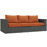 Modway Furniture Sojourn 3 Piece Outdoor Patio Sunbrella® Sectional Set XRXT Canvas Tuscan EEI-1889-CHC-TUS-SET