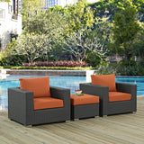 Sojourn 3 Piece Outdoor Patio Sunbrella® Sectional Set Canvas Tuscan EEI-1891-CHC-TUS-SET