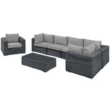 Summon 7 Piece Outdoor Patio Sunbrella® Sectional Set Canvas Gray EEI-1892-GRY-GRY-SET