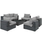 Summon 7 Piece Outdoor Patio Sunbrella® Sectional Set