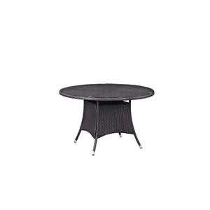 Convene 47" Round Outdoor Patio Dining Table Espresso EEI-1916-EXP