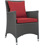 Sojourn Dining Outdoor Patio Sunbrella® Armchair Canvas Red EEI-1924-CHC-RED