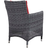 Summon Dining Outdoor Patio Sunbrella® Armchair Canvas Red EEI-1935-GRY-RED