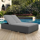 Sojourn Outdoor Patio Sunbrella® Double Chaise Chocolate Gray EEI-1983-CHC-GRY