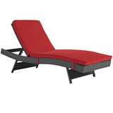 Sojourn Outdoor Patio Sunbrella® Chaise Canvas Red EEI-1985-CHC-RED