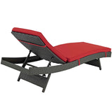 Sojourn Outdoor Patio Sunbrella® Chaise Canvas Red EEI-1985-CHC-RED