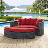 Summon Outdoor Patio Sunbrella® Daybed Canvas Red EEI-1993-GRY-RED