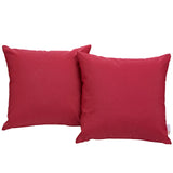 Convene Two Piece Outdoor Patio Pillow Set Red EEI-2001-RED