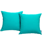 Convene Two Piece Outdoor Patio Pillow Set Turquoise EEI-2001-TRQ