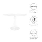 Modway Furniture Lippa 48" Oval Wood Top Dining Table WHITE WHITE EEI-2017-WHI