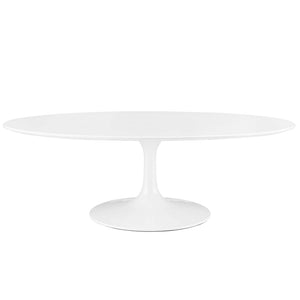 Modway Furniture Lippa 48" Oval-Shaped Wood Top Coffee Table Default Title EEI-2018-WHI