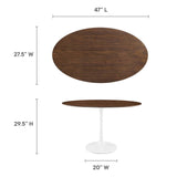 Modway Furniture Lippa 48" Oval Walnut Dining Table in Walnut Default Title EEI-2019-WAL