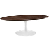 Lippa 48" Oval-Shaped Walnut Coffee Table Walnut EEI-2020-WAL