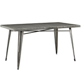 Alacrity Rectangle Metal Dining Table Gunmetal EEI-2033-GME