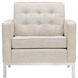 Loft Upholstered Fabric Armchair Beige EEI-2050-BEI