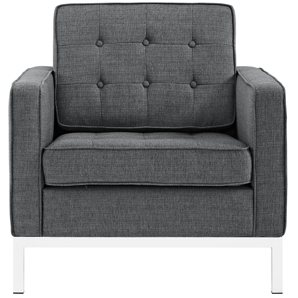 Loft Upholstered Fabric Armchair Gray EEI-2050-DOR