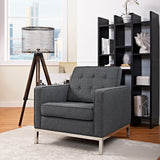 Loft Upholstered Fabric Armchair Gray EEI-2050-DOR