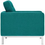 Loft Upholstered Fabric Armchair Teal EEI-2050-TEA