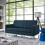 Loft Upholstered Fabric Loveseat Azure EEI-2051-AZU