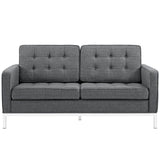 Loft Upholstered Fabric Loveseat Gray EEI-2051-DOR