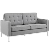 Loft Upholstered Fabric Loveseat Light gray EEI-2051-LGR