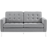 Loft Upholstered Fabric Loveseat Light gray EEI-2051-LGR