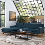 Engage Left-Facing Upholstered Fabric Sectional Sofa Azure EEI-2068-AZU-SET