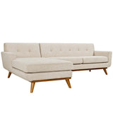 Engage Left-Facing Upholstered Fabric Sectional Sofa Beige EEI-2068-BEI-SET