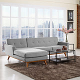 Engage Left-Facing Upholstered Fabric Sectional Sofa Expectation Gray EEI-2068-GRY-SET