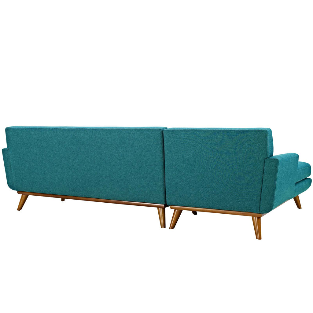 Engage Left-Facing Upholstered Fabric Sectional Sofa Teal EEI-2068-TEA-SET